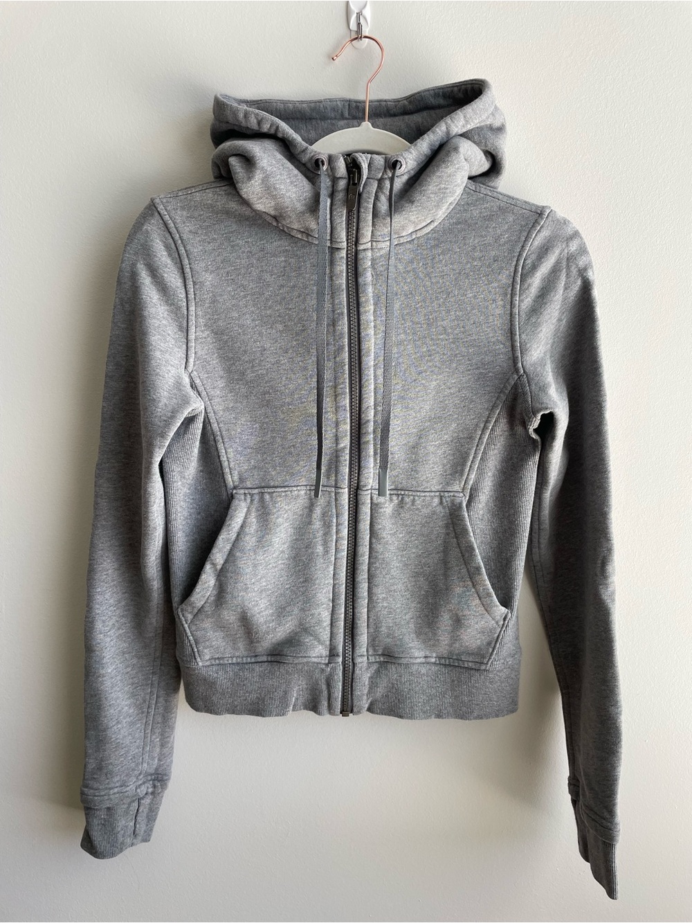 Lululemon Gray Zip-Up Cropped Hoodie Jacket